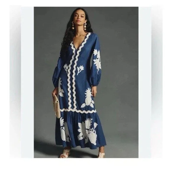 FARM Rio | Dresses | Farm Rio Anthropologie Blue Linen Embroidered Dress Size Medium Petite | Poshmark FARM Rio | Dresses | Farm Rio Anthropologie Blue Linen Embroidered Dress Size Medium Petite | Poshmark